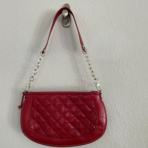Cherry red leather Brighton small shoulder bag - Picture 4 of 6